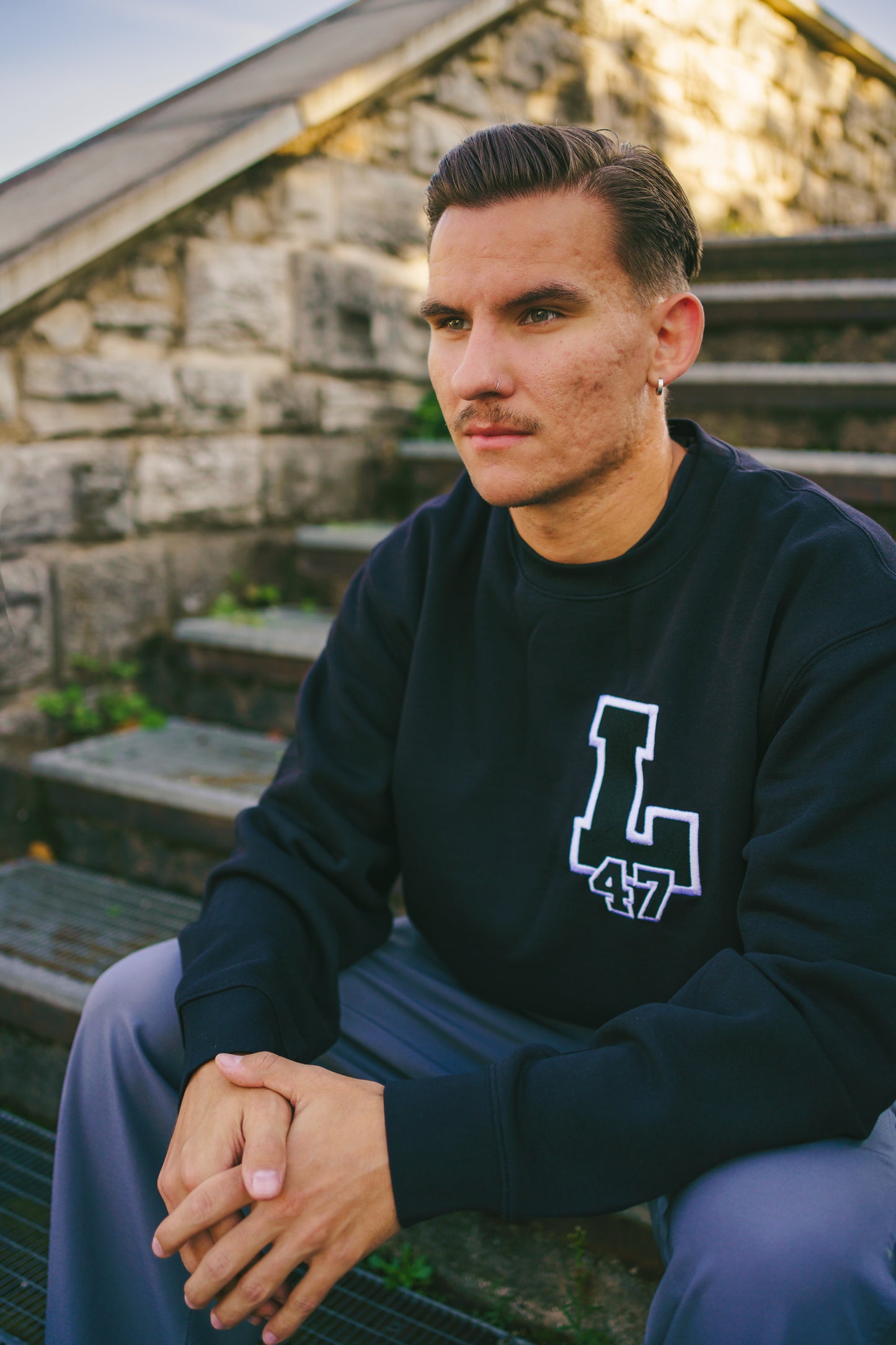 47er College Pullover Schwarz